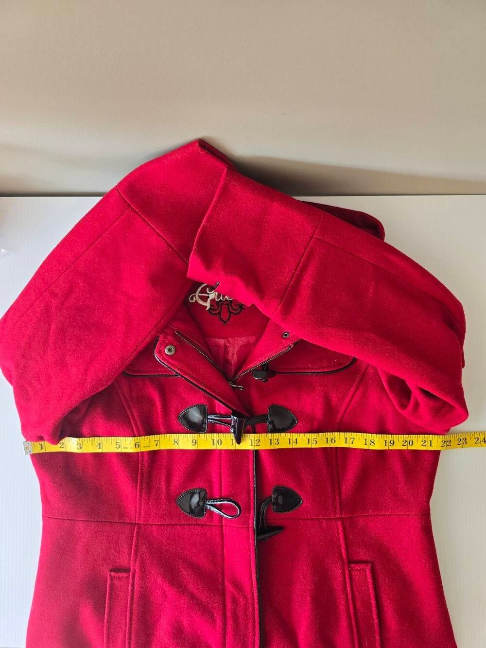 Guess Pea Coat Red Sz XL Wool blend - Picture 10 of 11